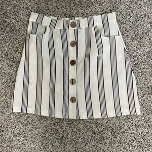 Striped button up mini skirt